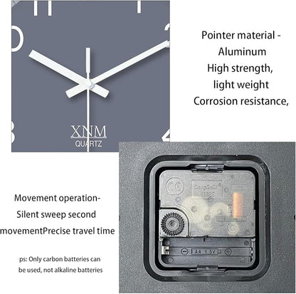 XNM Minimalist Wall Clocks Battery Operated Grey Analog Wall Clock - Image 8