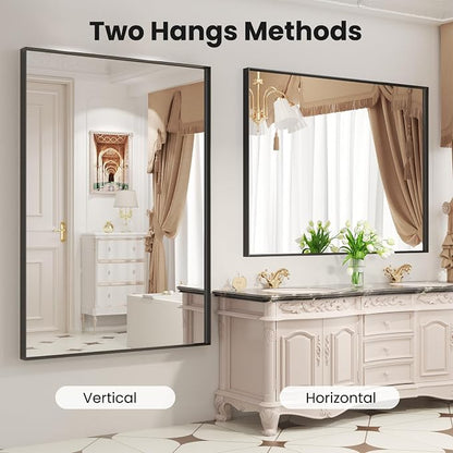 LOAAO Black Bathroom Mirror 40"X36" - Image 3
