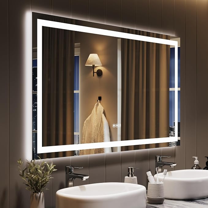 LED Bathroom Mirror 50 x 28 inch, Lighted Bathroom Vanity Mirror - Image 4