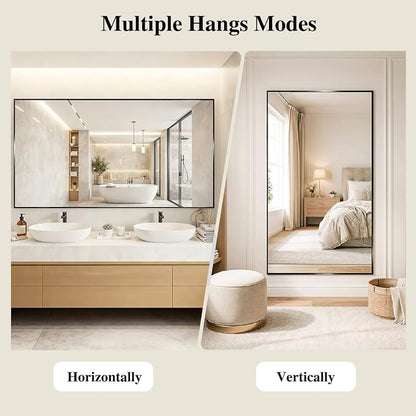 Koonmi Black Mirrors for Wall, 36x60 Inch Bathroom Mirror, Rectangular Wall - Image 6