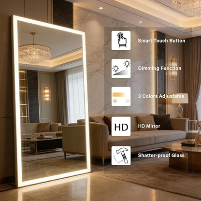 Full Length Mirror with Lights, Lighted Floor Mirror, LED Full Length Mirrors - Image 5
