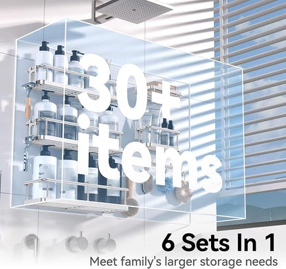 YASONIC Shower Caddy, 6 Pack Large Capacity Bath Organizer - Image 3