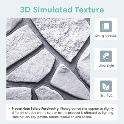 Commomy Peel and Stick Rock Wall Tiles - Image 4