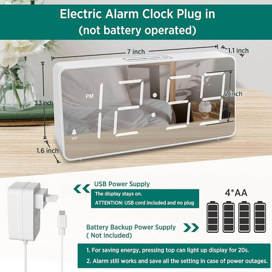 Peakeep Digital Clock, Alarm Clock Battery Backup Powered - Image 2