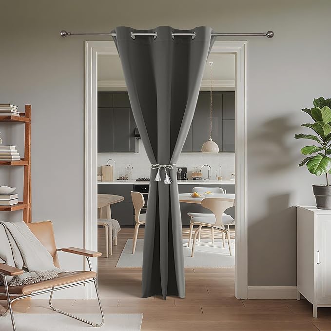 Joydeco Blackout Door Curtain for Doorway Privacy 78 Inches Long, Grommet - Image 2