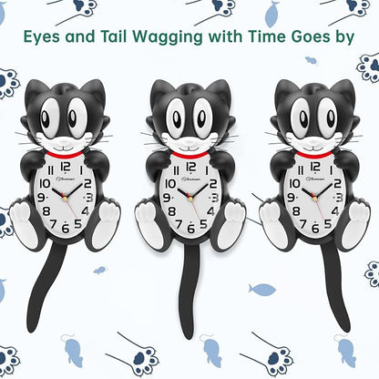 Soobest 18 Inch 3D Large Cat Wall Clock Battery Operated Silent Non Ticking - Image 4