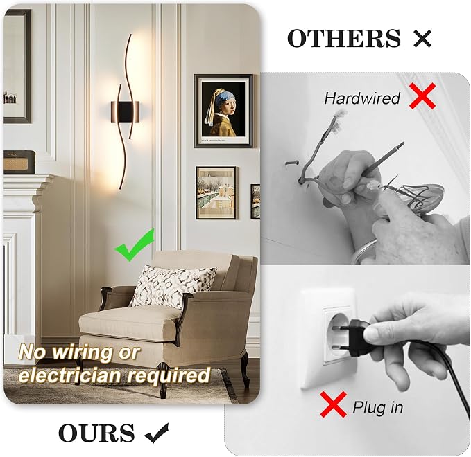 KARTOOSH Battery Operated Wall Sconces Set of Two - Image 2