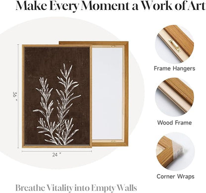 Framed Boho Botanical Wall Art for Living Room, 3 Piece Rustic Floral Canvas - Image 7