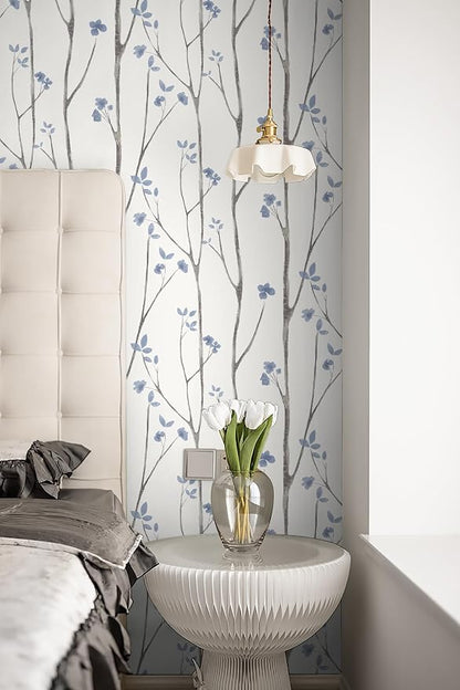 Timeet Purple Peel and Stick Wallpaper Removable Self-Adhesive Floral Wall - Image 5