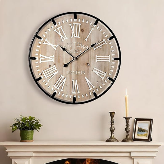 Vantic Farmhouse 24 Inch Extra Large Decorative Wall Clock by Vantic