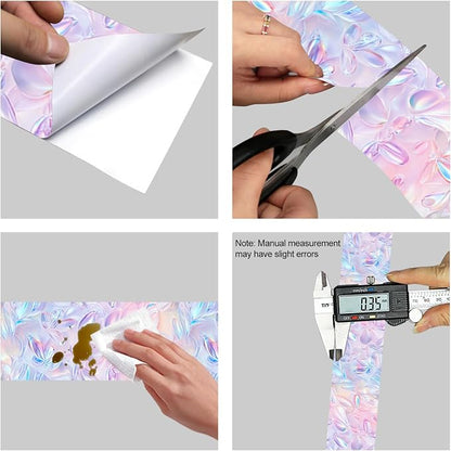 HOMETITUTE Wallpaper Border Peel and Stick Wall Border 4x196 Inch Iridescent - Image 8