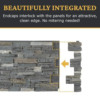 AZ Faux High-Density Polyurethane Faux Stone Interlocking Right Endcap - Image 7