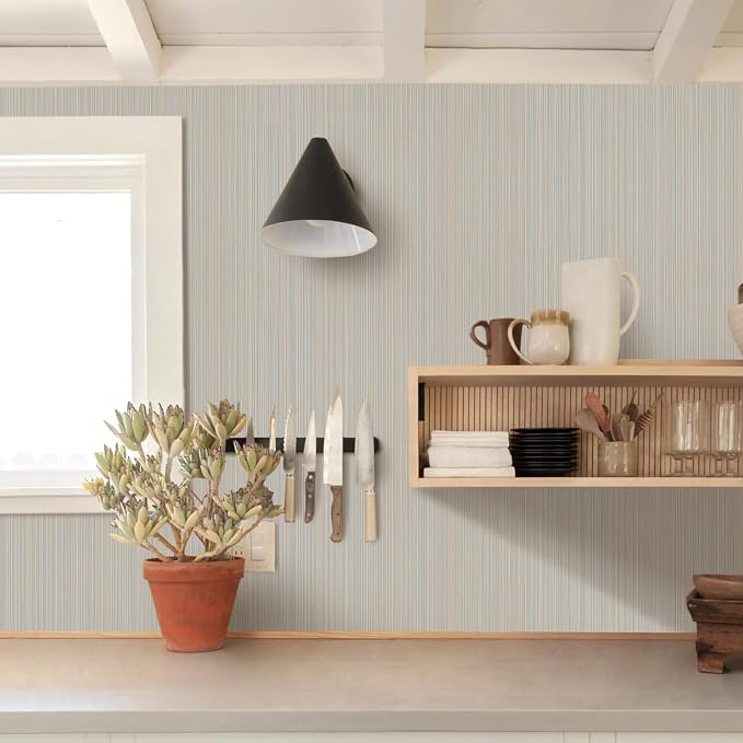 Naphite Grasscloth Peel and Stick Wallpaper Modern Textured Self-Adhesive - Image 4