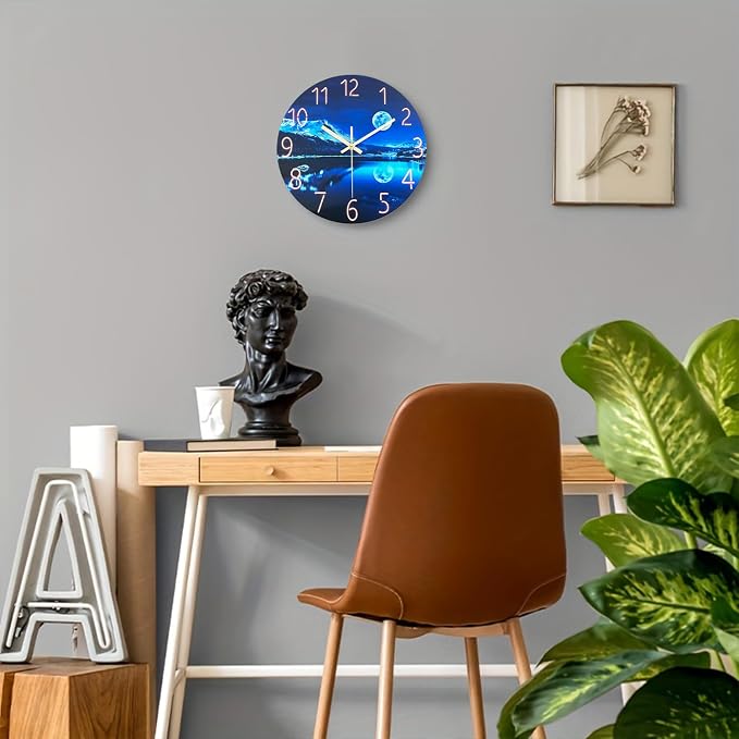 Big Wall Clocks Battery Operated 16 Inches or Larger Glass Moon Clock - Image 4