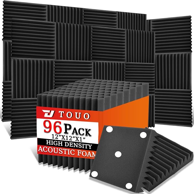 96 Pack Acoustic Panels – Sound Proof Foam Panels by TOUO