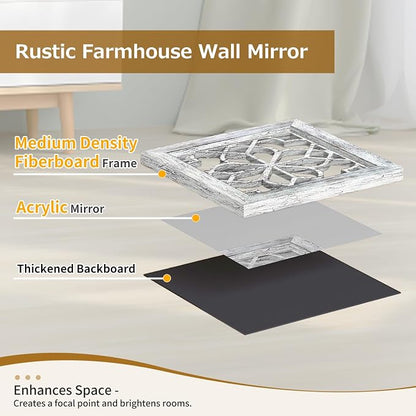 Set of 4 Boho Wall Mirrors - Image 5