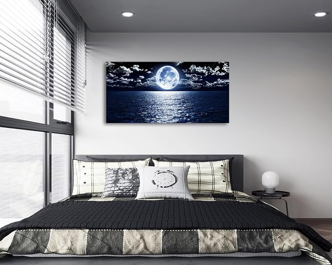 Cao Gen Decor Art S06975 Wall Art Canvas Prints Moon Sea Ocean Landscape 1 - Image 7