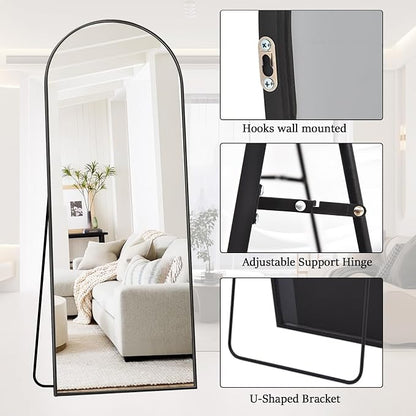 Rowjut Full Length Mirror Arched Floor Length Mirrors, Aluminum Frame - Image 5