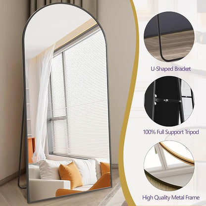 Prywot Arched Full Length Mirror, Modern Full Body Mirrors - Image 5