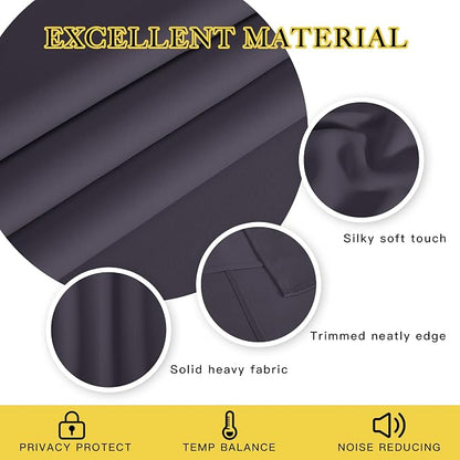 NICETOWN Greyish Purple Blackout Curtains - Image 2
