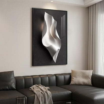 Framed Black and White Abstract Wall Art, Large Modern Elegant Prints Paintings - Image 5
