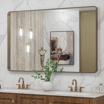 LOAAO 48”X30” Bronze Bathroom Mirrors - Image 8
