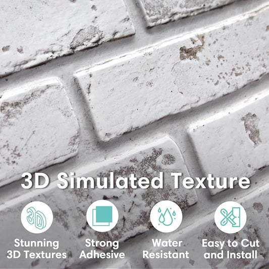 Commomy 3D Peel and Stick Brick, Ultralight Thin PVC Faux Brick Wall Panels - Image 2