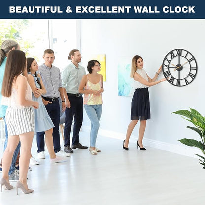 Pytha Sight 24 Inch Large Oversized Farmhouse Modern Decorative Wall Clock - Image 3
