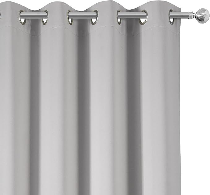 LEMOMO Blackout Curtains 52 x 45 inch/Light Grey Curtains Set of 2 - Image 7