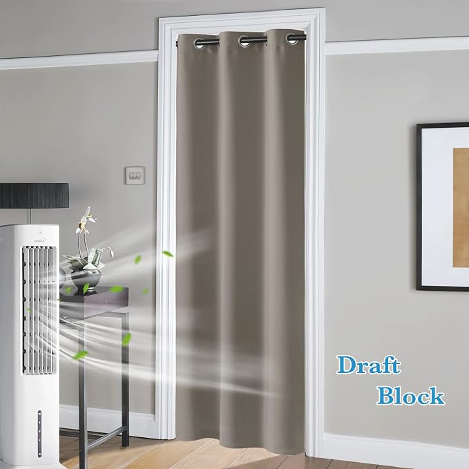 RYB HOME Temporary Doorway Curtains Blackout Privacy Room Divider Curtains - Image 2