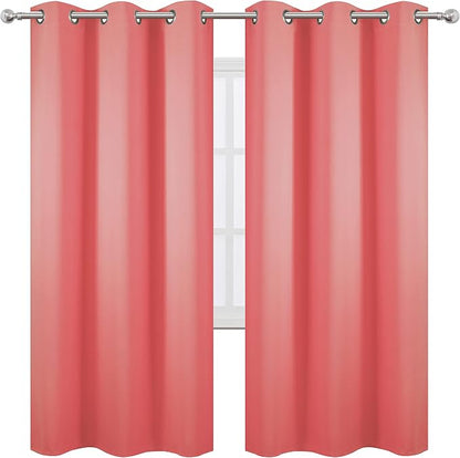 LEMOMO Coral Thermal Blackout Curtains/42 x 72 Inch/Set of 2 Panels Room by Lemomo