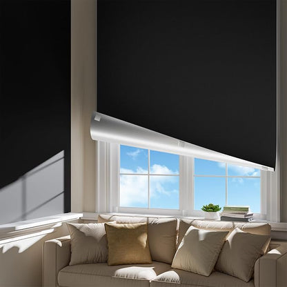 Portable Blackout Curtains for Bedroom, Easy Install No Drill Black Out by HEMRLY