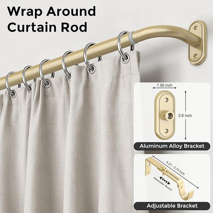 2 Pack Curtain Rods 36-88 Inch, 1 Inch Adjustable Heavy Duty Room Darkening - Image 2