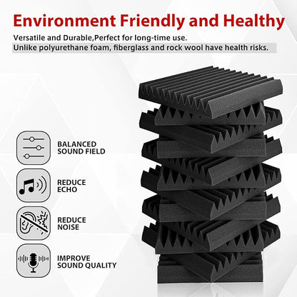 FONESO Acoustic Panels, High Density Soundproof Foam Panels, Fire Resistant - Image 3