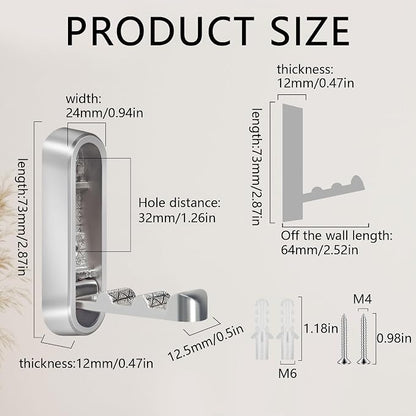 4PCS Foldable Wall Hooks, Heavy Duty Zinc Alloy Folding Wall Hooks, Folding - Image 9