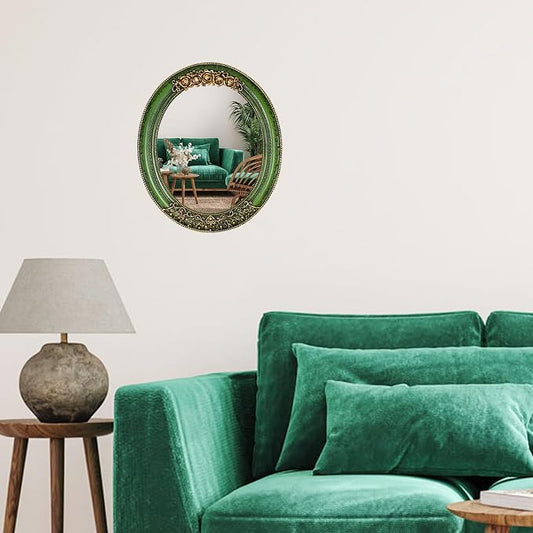 Oval Resin Vintage Mirror, Wall Mounted Decorative Mirror - Image 2