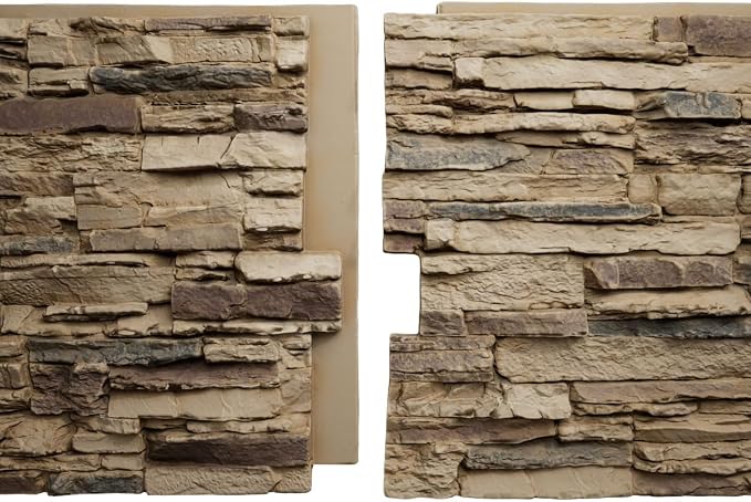 EverStone Canyon Ridge Faux Stone Panel, 45 3/4"W x 24 1/2"H x 1 1/4"D - Image 8