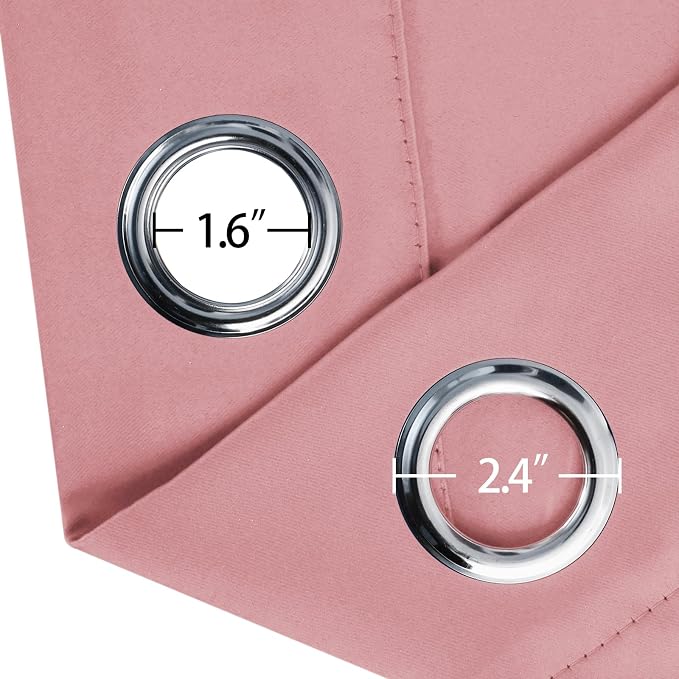 LEMOMO Blackout Curtains 66 x 72 Inch Long Pink Curtains Set of 2 Panels Room - Image 5