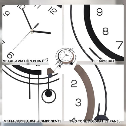 Dankeit Wall Clock with Pendulum, Silent Quality Quartz Battery Operated - Image 2