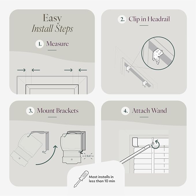 CHICOLOGY Cordless Mini Blinds, 1 Inch Vinyl Window Blinds, Room Darkening & - Image 5