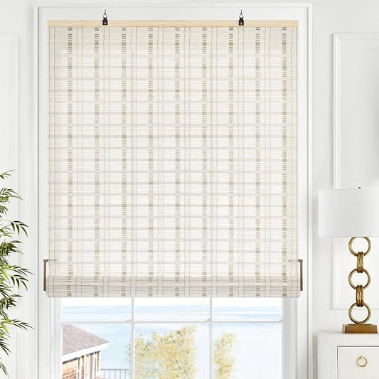 LazBlinds Cordless Bamboo Blinds, Light Filtering Hanging Window Shades by LazBlinds