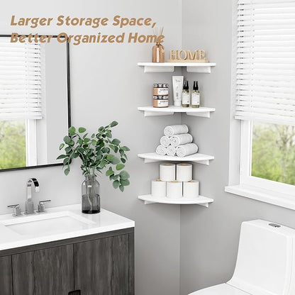 Forbena Corner White Floating Book Shelves - Image 3