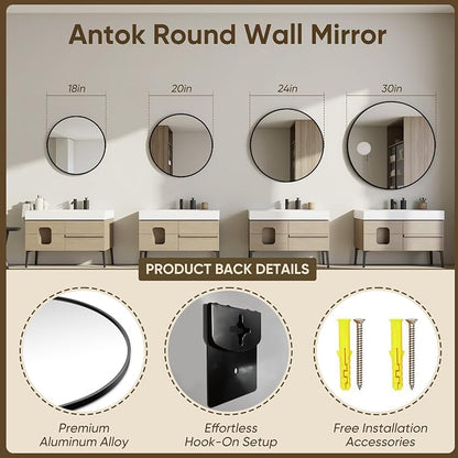 Antok 24 Inch 2PCS Round Mirror - Image 6