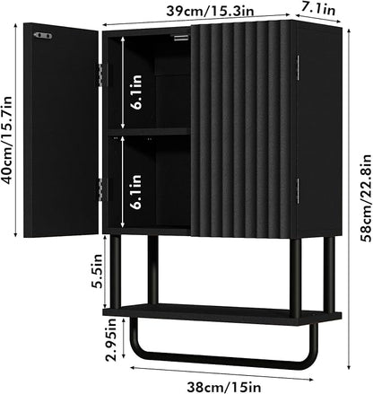 RUSTOWN Fluted Bathroom Wall Cabinet - Image 2