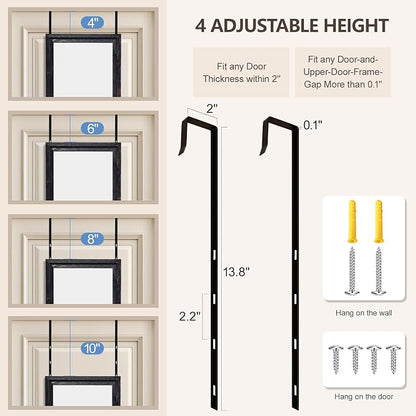 48"x14" Door Mirror, Rustic Full Length Mirror, Over The Door Hanging Mirrors - Image 5