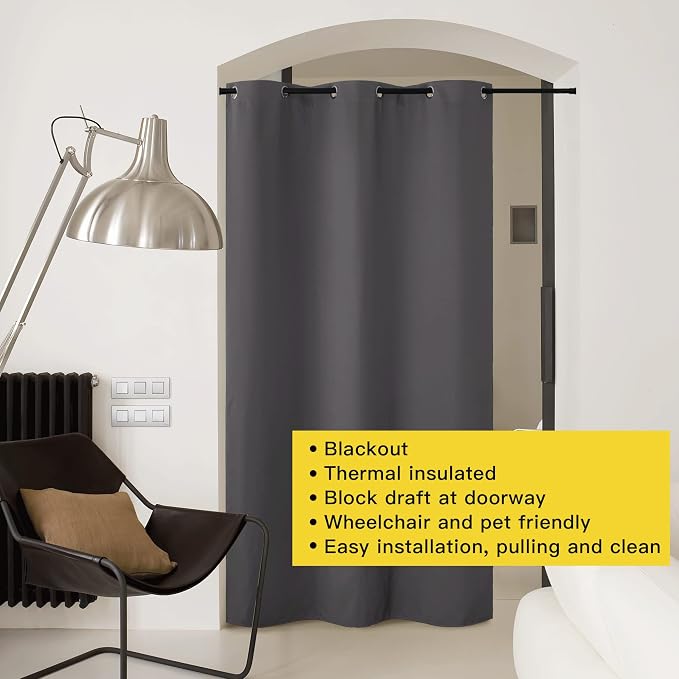 NICETOWN Doorway Curtain Privacy, Door Cover Curtain, Sound Reducing Winter - Image 3