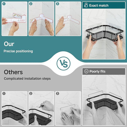 Veken Corner Shower Caddy 5-Pack, Advanced Rustproof Design, No Drilling - Image 5