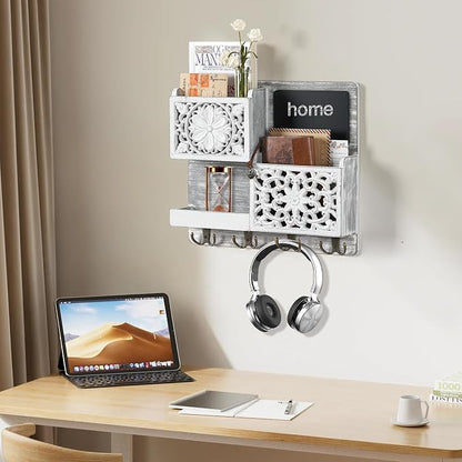 Mail Organizer Wall Mounted, 2 Slots Key Holder - Image 8