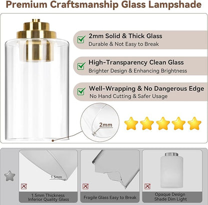 VerRon 5-Light Gold Bathroom Light Fixtures, Brushed Gold Wall Light Fixture - Image 3