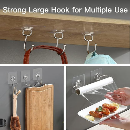 Large Hooks for Hanging Heavy-Duty 44Ib 10 Packs, Wall Hangers without Nails - Image 7